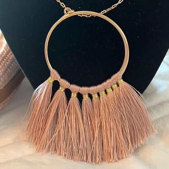 Dusty Pink Tassel Necklace Jewelry Bundle